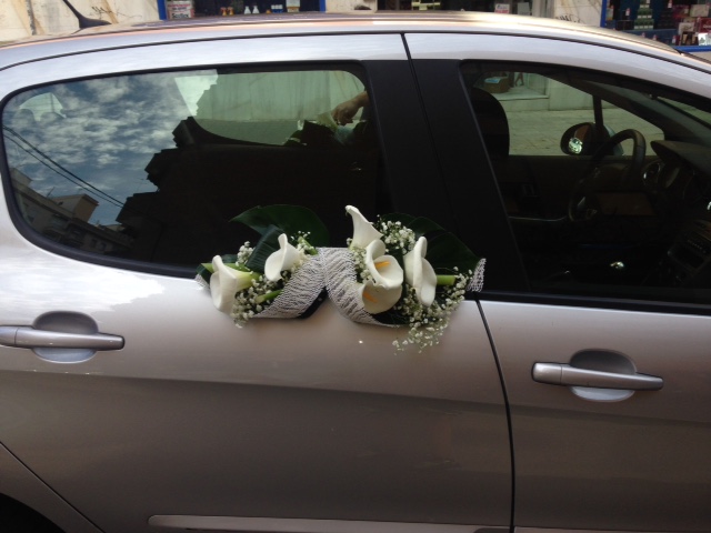 decoración coche de boda