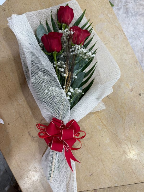 Ramo de 3 Rosas Rojas Pasión